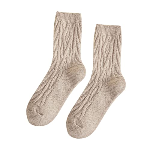 NIUREDLTD Chaussettes Randonnée Homme Chaude Chaussettes chaudes torsadées texturées pour femmes d'automne et d'hiver Chaussettes de maison de couleur unie Gainant Fantaisie Cover