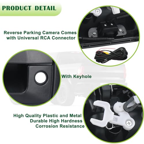 Image of Backup Camera Tailgate Handle Rear View Camera Liftgate Latch Handle with Keyhole Compatible with 2014-2015 Chevrolet Chevy Silverado Sierra 1500 Replaces 23128692
