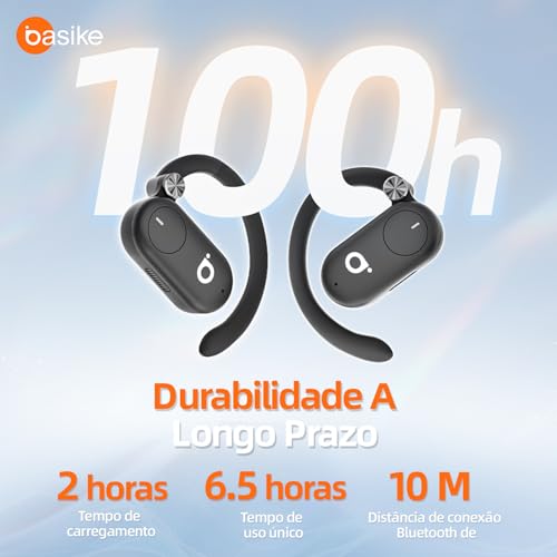 Fones de Ouvido Sem Fio, Basike D91, Bluetooth V5.4, Fone de Ouvido Estéreo Hi-Fi, Tela de LED, Supo