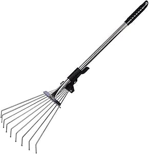 Amazon.com : rake Extendable 9 Toothed Garden Rake for Gardening Tools ...