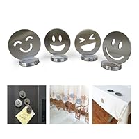 Lonwiner 4 Stück Tischdeckenbeschwerer Magnet Smiley, Tischdeckenbeschwerer für Draußen Vorhang Beschwerer Outdoor Duschvorhang Beschwerer