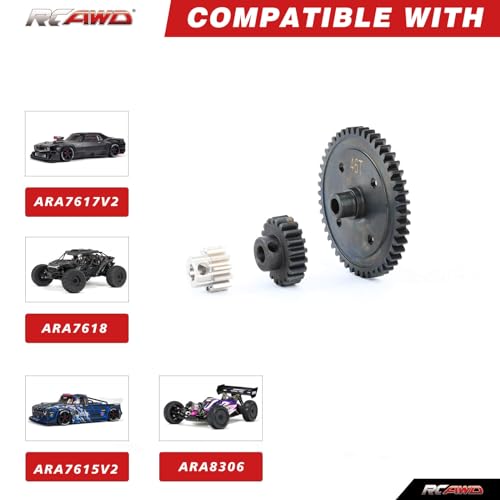 Engrenage différentiel central 46T Arrma pignon 40Crmo traitement thermique - 2