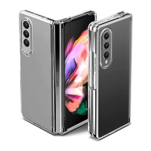 Image of amazon basics Compatible with Samsung Galaxy Z Fold 3 Case Cover Transparent Non-Slip Hard PC Shockproof Bumper Protective Back Cover - Clear