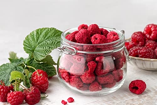 Freeze Dried Raspberry Whole 100g - 100% Natural Freeze Dried Fruits - Dry Raspberries Perfect for Baking, Cake Decorations, Keto Snack, Cocktail Garnish - Dehydrated Berries for Drinks or Snacking