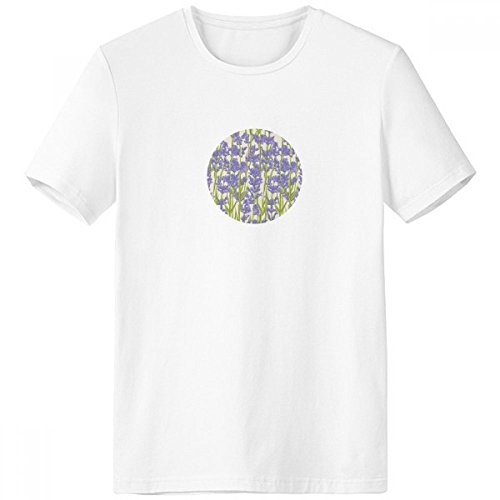 T-Shirt Blanc Lavande Homme Contre la Chaleur Col Rond Fluide