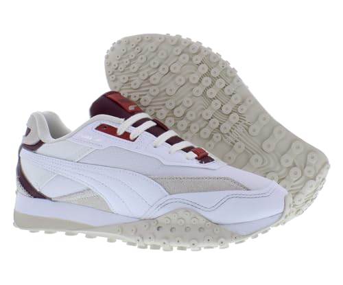 Puma Blacktop Rider Soft Womens Shoes Size 6.5, Color: White/Burgundy-White4