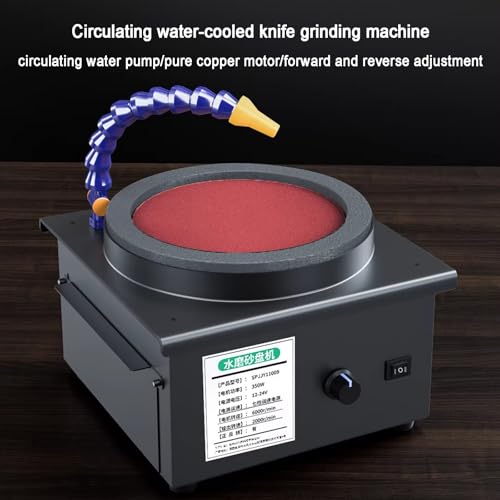Amoladora de Banco húmeda y Seca de 7 velocidades, afilador de Cuchillos eléctrico de 2000 RPM con Flujo de Agua Ajustable y función de reversa para pulir Metal y Madera, y afilar Tijeras.