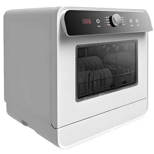 Lavavajillas de encimera, portátil de 800 W con 4 programas de lavado, función de hora de cita, función de secado al aire para apartamentos y caravanas