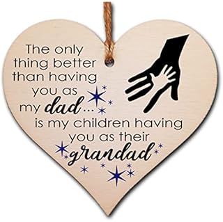 Handmade Wooden Hanging Heart Plaque Gift for Dad this Fathers Day Thoughtful Keepsake