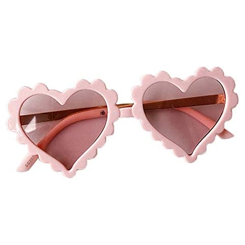 BULINGNA Kids Toddler Baby Girl Boy Heart Shaped Anti-UV Sunglasses, Eyewear Glasses for Party Photography Outdoor Beach 1-8T (Pink) Cover