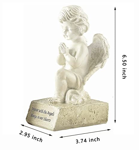 Artisan Flair Praying Angel Figurines,Resin White Cherubs Statues,Home Garden Memorial Angel Sculpture-6.5 Inch #TOP1