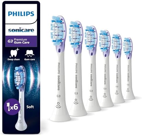 Philips Sonicare G3 Premium Gum Care, Original Ersatzbürstenköpfe, Weiß, 6er-Pack, HX9056/87