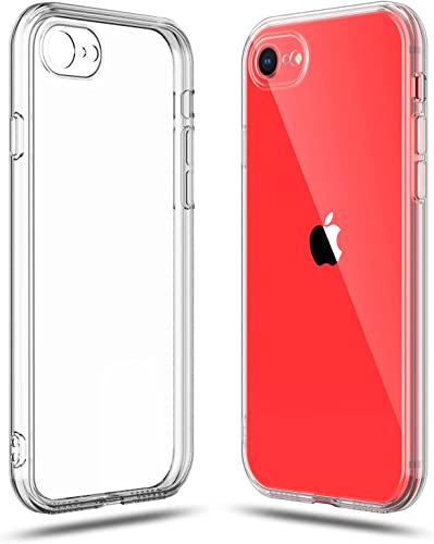 Image of NISHTECH for iPhone 7 / iPhone 8 / iPhone SE 2020 Premium Hybrid Transparent Soft Slim Dust Proof Back Case Cover Silicone with Camera Protection