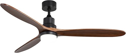 Miniatura 1 de Sofucor Ventilador de techo de 60 pulgadas con luces, control remoto, aspas de nogal, luz regulable, reversible, motor de CC, ventiladores de techo