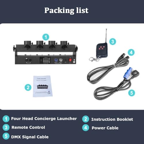 Macchina spara coriandoli Cannone spara coriandoli elettrico con DMX 512 wireless e telecomando, ideale per feste, matrimoni, concerti ed eventi speciali Effetti scenici