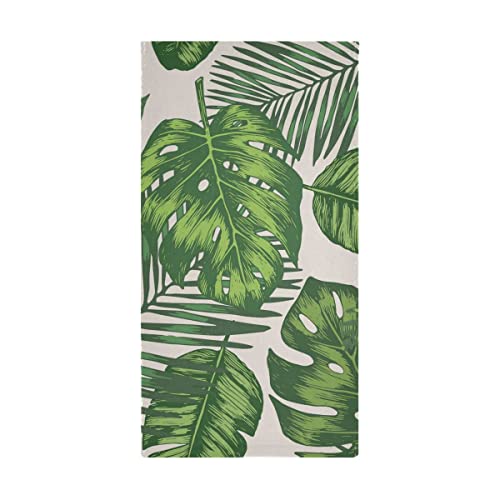 Palm Tree Hand Towels Set Of 2 Tropical Leaves Bathroom Towel Soft Absorbent Guest Bath Towel Kitchen Dish Towel Spa Home Decorations #TOP6