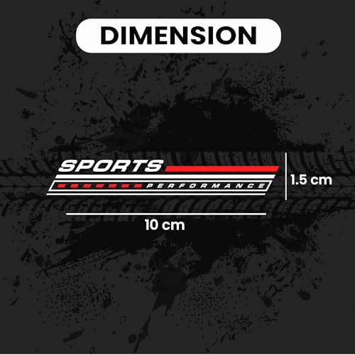 Image of 4Pcs Sports Performance Sticker for Car Wiper Stickers All Cars Rear Wiper Car Sticker Exterior Decal Vinyl L x H 10 x 1.5Cm (White,Red)