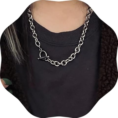 YERTTER Dainty Unique Punk Layering Chain Choker Necklace Boho Jewelry Set Layered Pendant Statement Chunky Chain Necklace for Women Man Cover