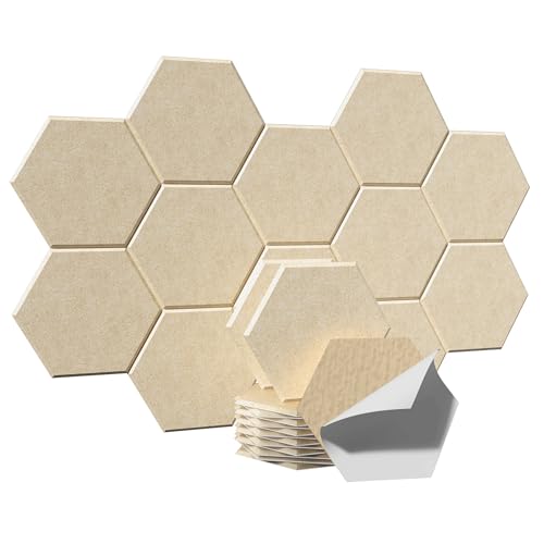 Image of Acoustic Panels, Magrowill 12-Pack Soundproof Wall Panels 14 X 12 X 0.4 Inches, Sound Absorbing Panels with Full Self-Adhesive, Interior Wall Decor Felt Tiles Board