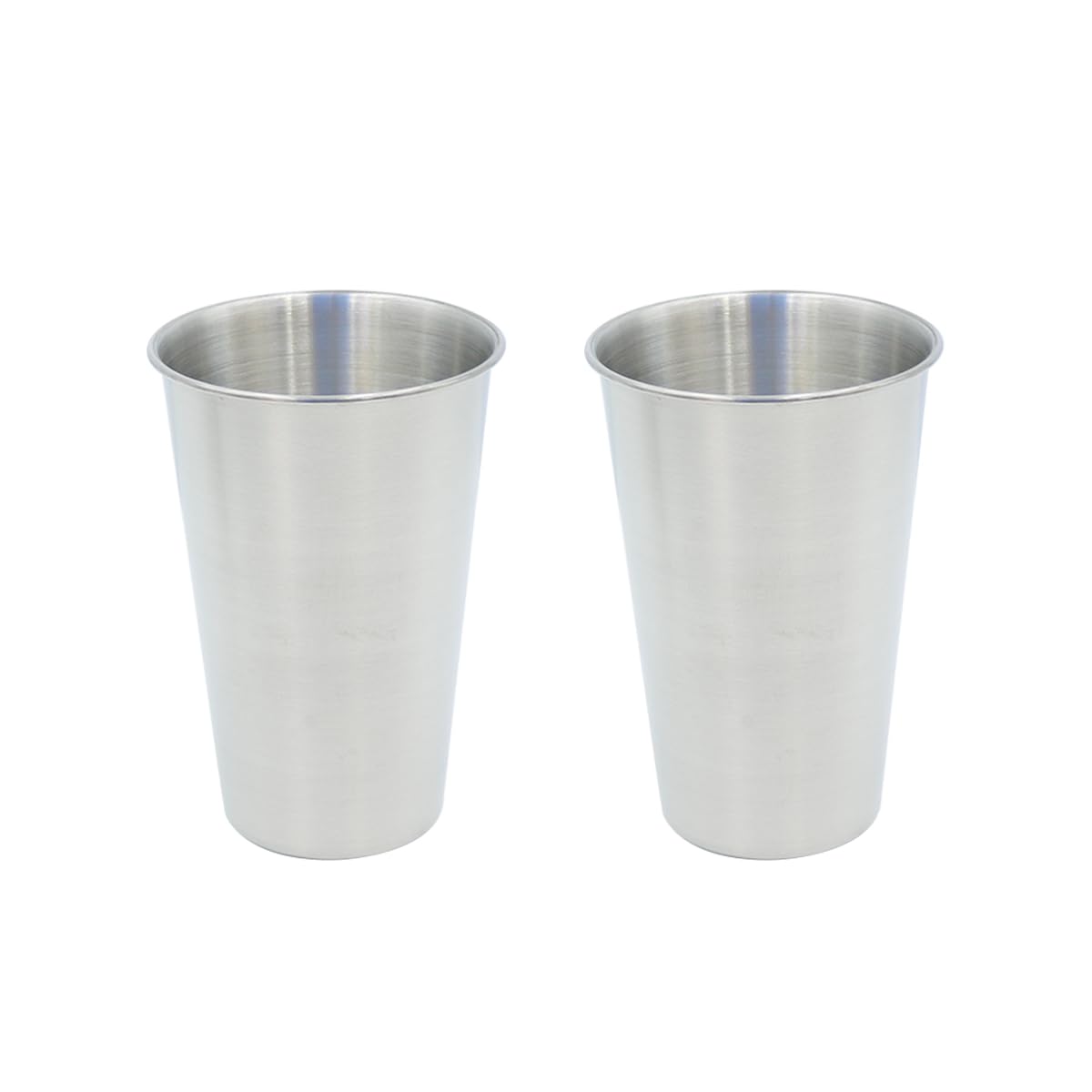 Ludom 2 bicchieri in acciaio inossidabile di alta qualità, riutilizzabili, bicchieri da birra impilabili, in metallo infrangibile, per adulti, 500 ml, argento