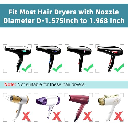 Diffuseur de sèche-cheveux pliable silicone gain de place buse 4-5 cm