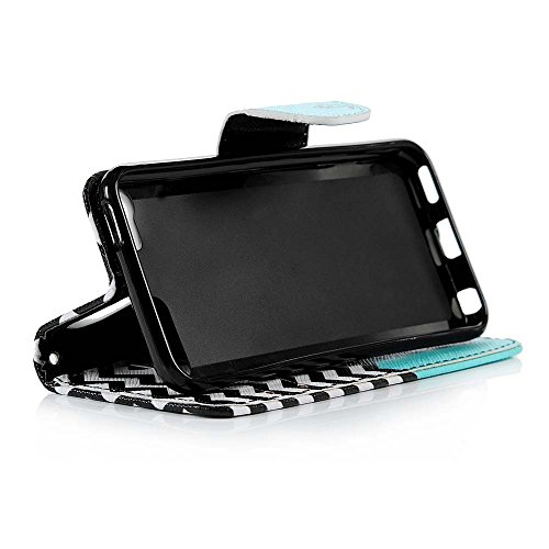 Ipod Touch 5 Case, Ipod Touch 6 Case, Mollycoocle Stand Wallet Purse Credit Card Id Holders Magnetic Design Bule Wavy Pattern Premium Pu Leather Ultra Slim Fit Flip Folio Cover Case For Ipod Touch 5/6 #TOP6