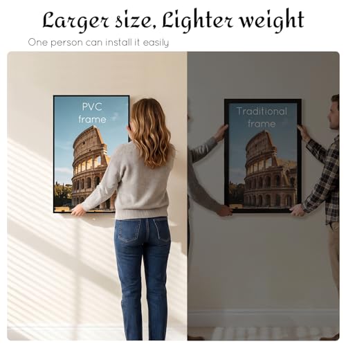 Image of QUTREY 16x24 Poster Frames 6 Packs, Black Frames 16x24 for Wall Gallery, Display 16 by 24 Posters, Photos & Art Prints Vertically or Horizontally