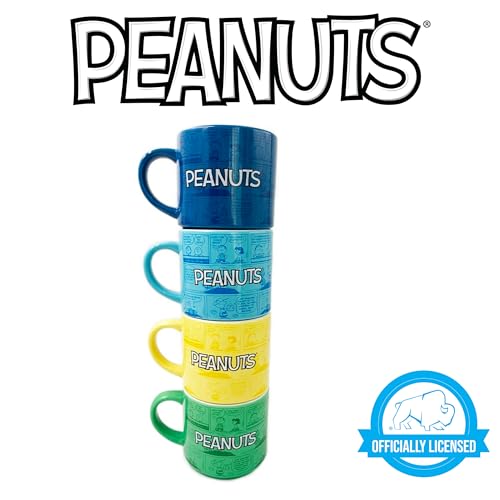 Set de 4 mugs apilables Peanuts 10 oz cerámica miniatura 3