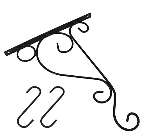 2 PCS Wall Hanging Plants Bracket Premium Thicken Iron Decorative Planter Hook with 2 PCS 6" S-Hooks for Lanterns,Planters,Hanging Bird Feeders,Ornaments (Black) by OVOV - Thumbnail 7