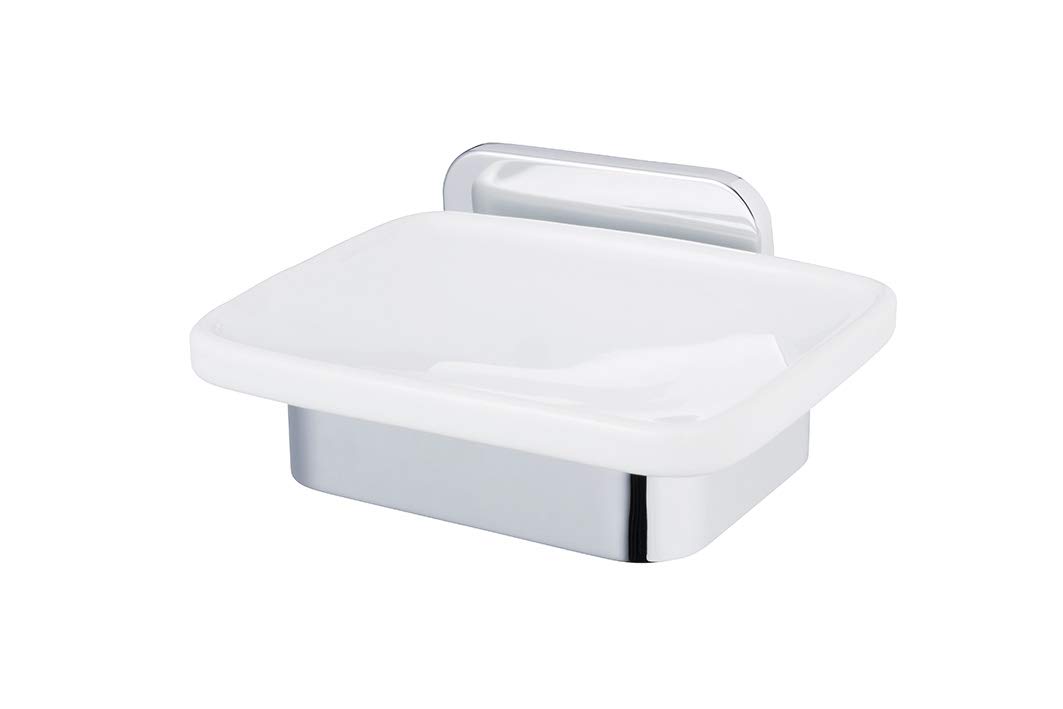 Porte-savon zinc chromé Bisk pour une salle de bain rangée