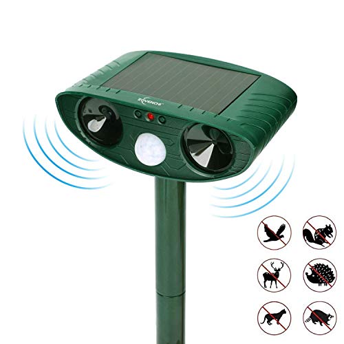 ZOVENCHI Ultrasonic Animal Pest Repeller, Outdoor Solar Powered Pest and Animal Repeller, Waterproof