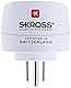 SKROSS Country Adapter Europe to USA: Reiseadapter für Reisen aus Europa in Länder, die den amerikanischen Standard verwenden, Weiß