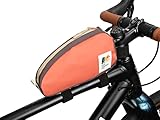Oso Supply Co - Top Tube Bike Bag Bicycle Front Frame Bag Bike Accessories Pouch (Burnt Orange/Charcoal/Tan)