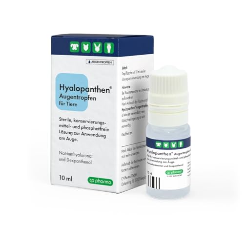 cp pharma Hyalopanthen Augentropfen | 10 ml | Augentropfen für Tiere | Mit Hyaluronsäure & Dexpanthenol