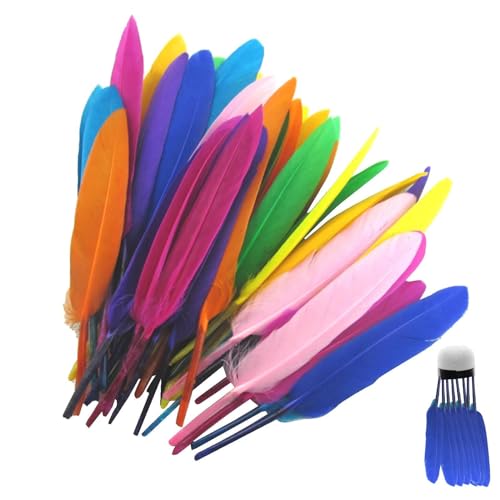Jubilofex Feathers Bulk Craft - 50 penas naturais para vaso, centros de mesa para casamentos e decoração de casa, 4-6 polegadas