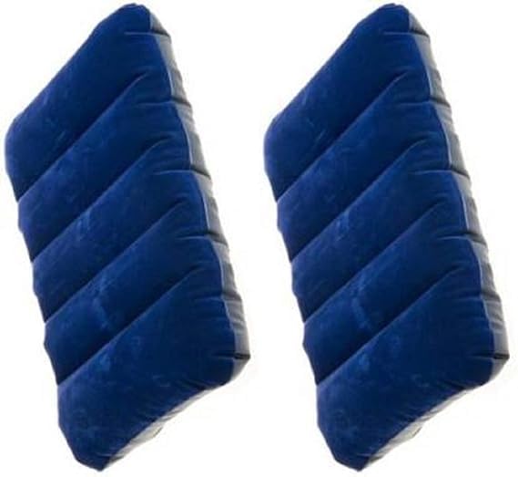 Fit-in TrendsFit-in Trends Travel air Inflatable Pillow Sleeping Travel Train Cushion Sleeping Bag Backpacking Pillow Soft Comfortable Air Inflatable Travel Pillow Tourist Pillow (Blue) (Pack of 2)