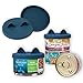 OHMO - 2 Pack Cat Food Can Lids, Small (3 oz) Silicone Can Covers for Pet Food Cans 2.5 oz Cat Food Cans, Dark Blue