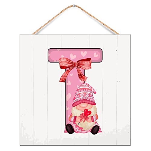 Motif floral rouge sur bois vieilli, tableau initial T 30cm