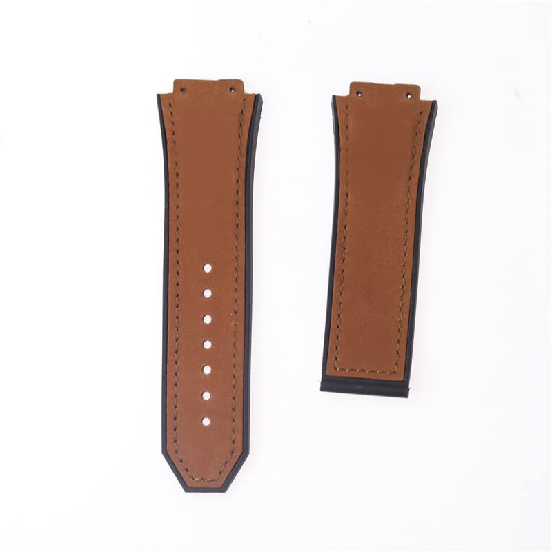 Bracelet de montre 29mm en cuir doublé caoutchouc anti transpiration