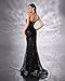Women's Elegant Strapless Maxi Prom Dress Evening Gowns with Slit Black