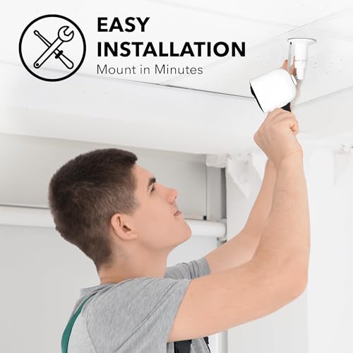 Image of Wasserstein Adjustable Metal Wall Mount for Arlo Essential 3rd Gen /2nd /1st /Go 2 /Arlo Pro (6th Gen) /Pro 5S 2K /Pro /4 /3 /Ultra (3rd Gen) /Ultra 2 /Ultra & Ring Stick Up Cam (Battery /Plug-In) (4-Pack, White)