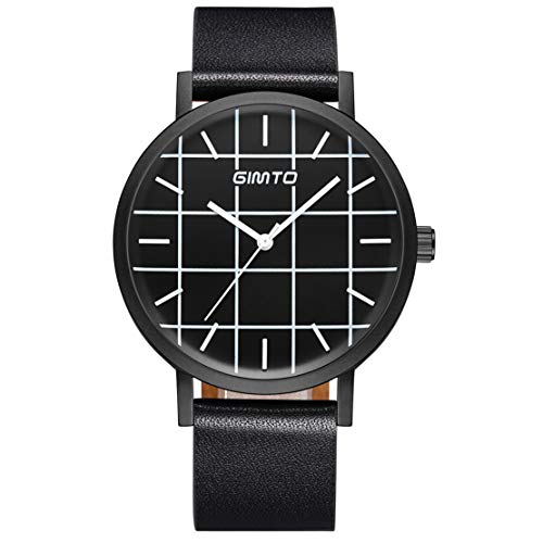 Montre poignet pour des hommes en cuir véritable et acier haut de gamme