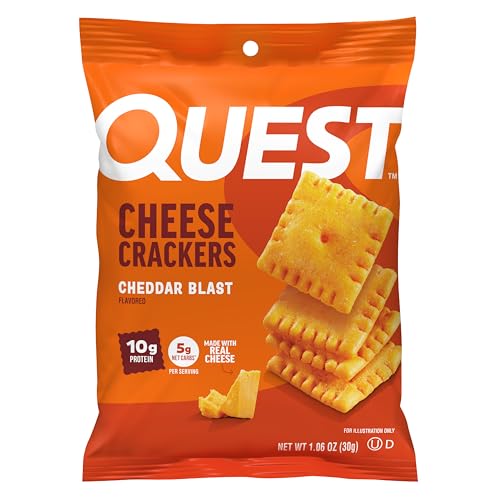 Quest Nutrition Cheese Crackers, Cheddar Blast, 10g Protein, 5g N...