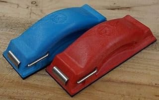 Time Shaver Tools Preppin’ Weapon Ergonomic Sanding Block, for Wet and Dry Sanding! Easy to Load, Plain Paper Sander! Red And Blue (2 Pack)