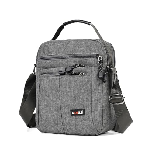 KL928 Men's Messenger Bag - Crossbody Shoulder Bags Travel Bag Man Purse Casual Sling Pack for Work Business 1893-large-grey