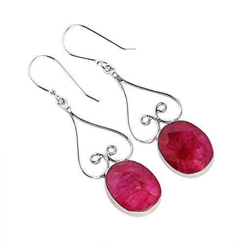Boucles d'oreilles argent 925 rubis ovales pour sublimer vos tenues