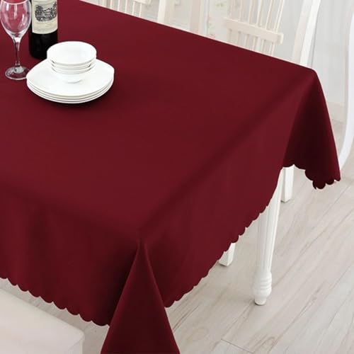 Nappe en polyester rouge vin 150x210 cm rectangulaire pour table - 5