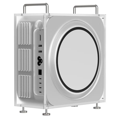 GEEKRIA Support de châssis, Compatible avec Apple Mac Studio pour M1/M2/M4 Max et M1/M2/M3 Ultra. Support de boîtier d'ordinateur en Acrylique, Dissipation Thermique optimisée (givré) उत्पाद छवि