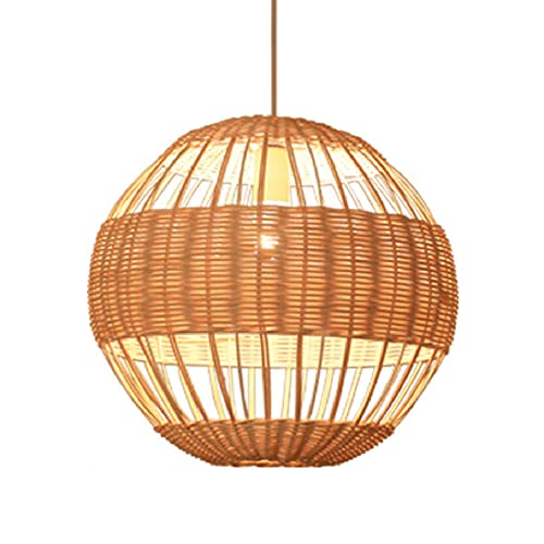 Lampes suspendues de style côtier en bambou tissé
