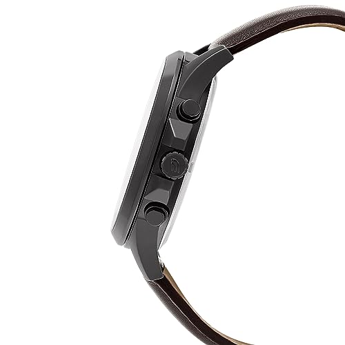 Casio EDifice EFV-500BL-1AVUDF Brown Analog Dial Black Leather Band Men's Watch Chronograph 100M Water Resistant EX316 - Image 2